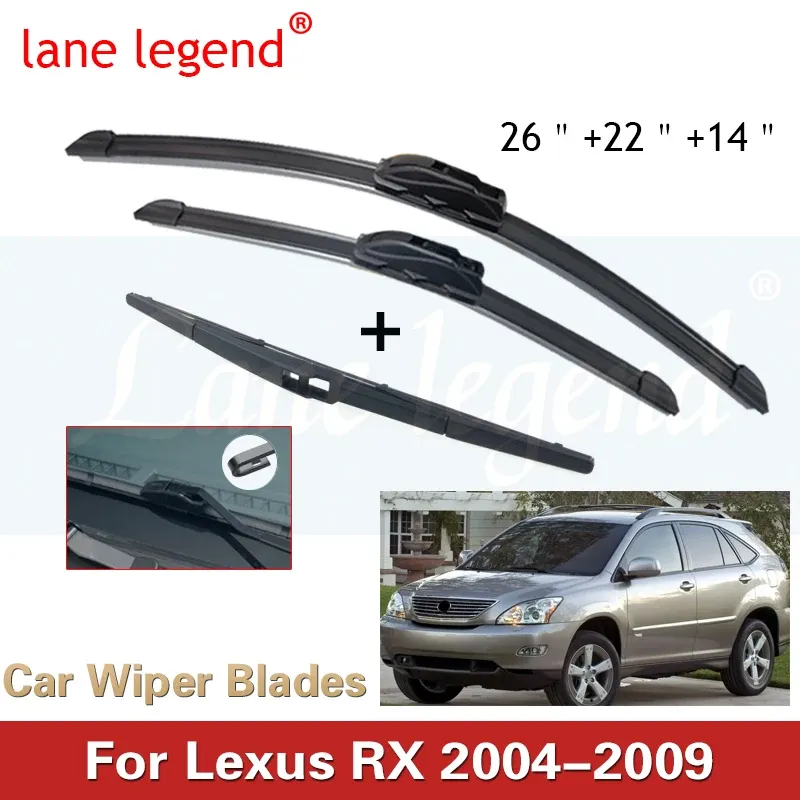 

Для Lexus RX XU30 RX330 2004 ~ 2009 передний и задний комплект щеток стеклоочистителя щетки для ветрового стекла автомобильные аксессуары чистящие средства