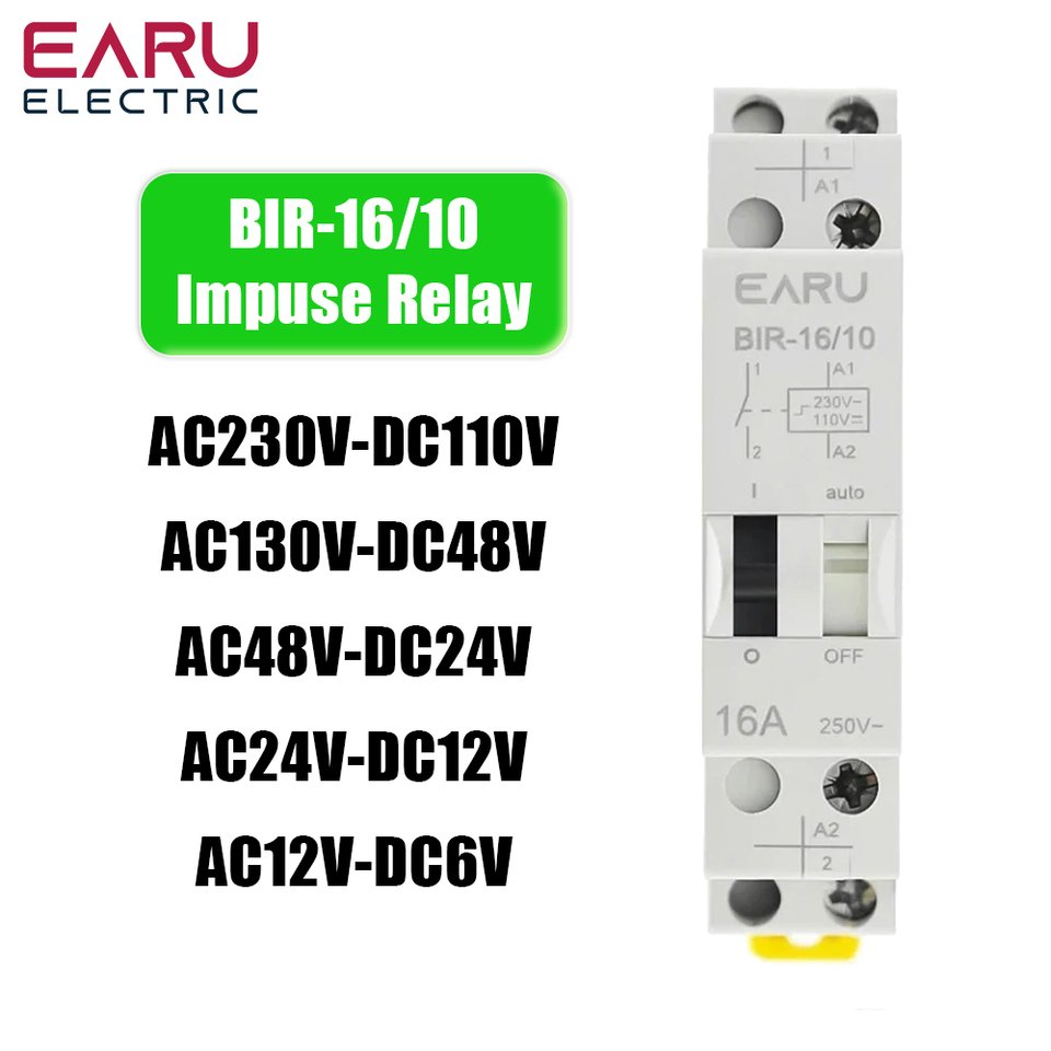 

16A AC230V DC110V 24V двойное импульсное реле напряжения бытовое электрическое реле импульсного управления автоматическое реле управления для цепи освещения