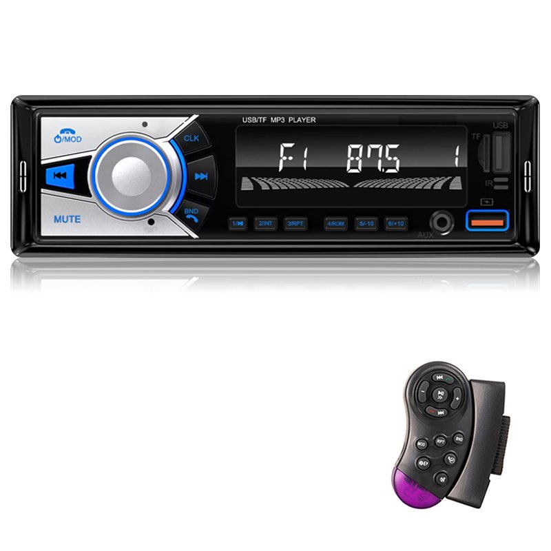 

Автомагнитола 1din, стерео, мультимедийный цифровой mp3-плеер, стереосистемы для автомобиля, универсальная с Bluetooth, FM, 12 В, ISO, мощность, Aux, вход USB