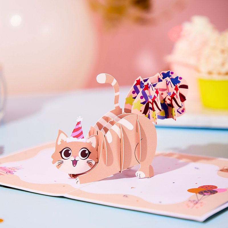 

Открытка с котом 3D