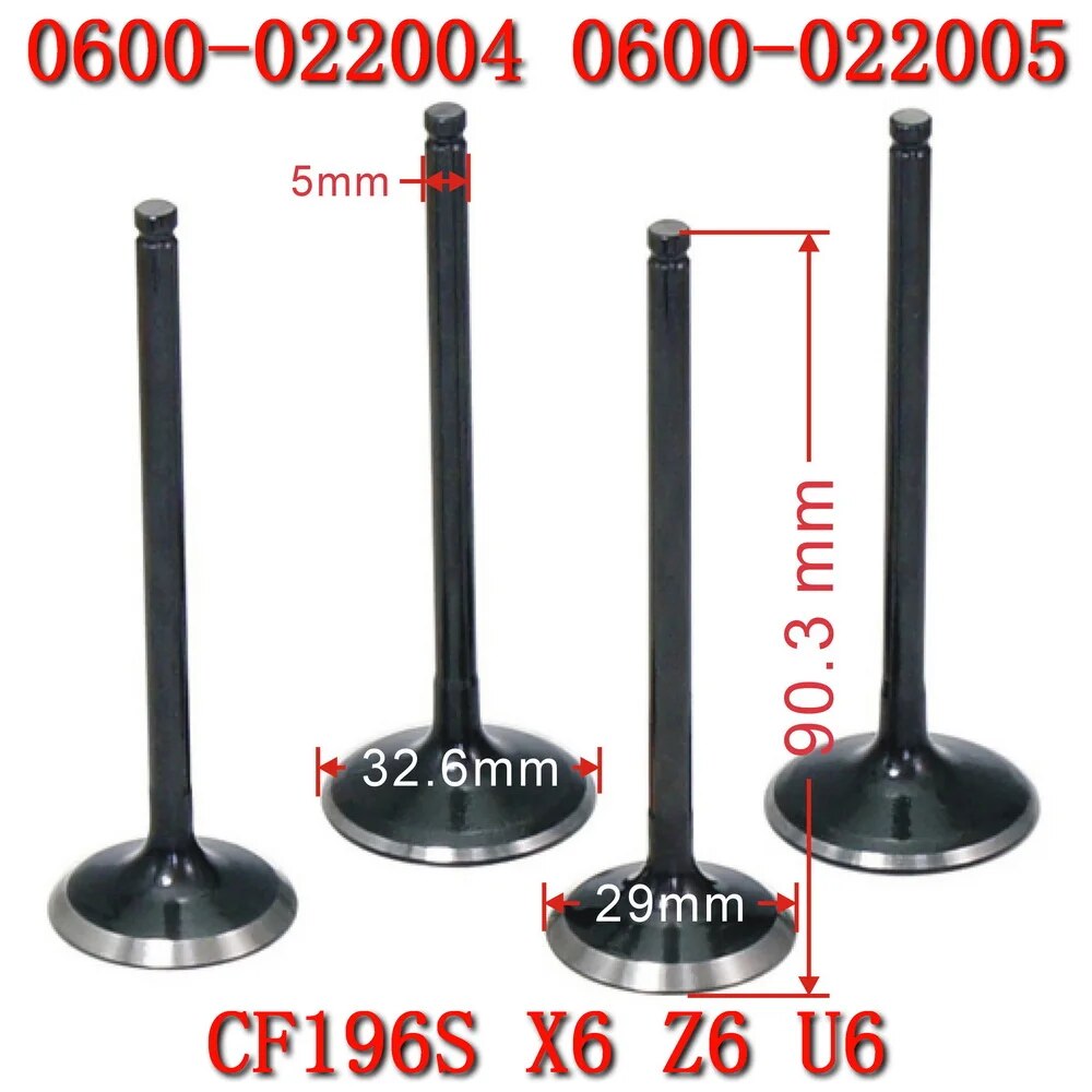 

Впускной выпускной клапан 0600- 022004 0600- 022005 Для CF Moto 600cc SSV UTV CF600-5 UForce U6196S-B U6 ATV CF600 CF625