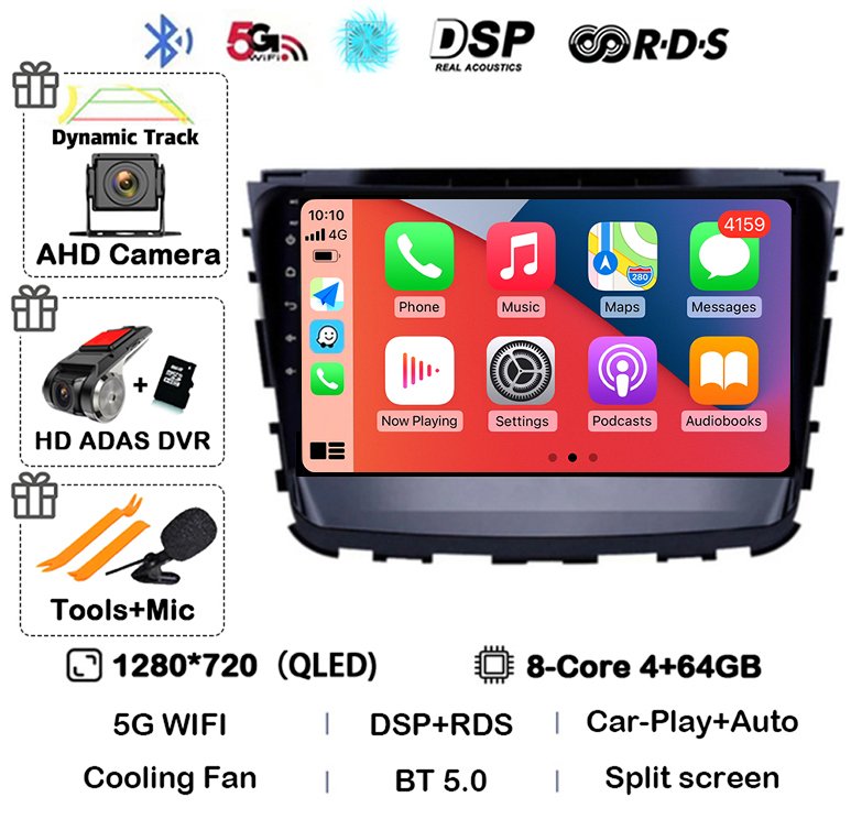 

Android 14 Carplay Auto WIFI 4G Автомагнитола для SsangYong Rexton 2019 2020 2021 2022 Мультимедийный GPS Стерео Видеоплеер 360 Камера