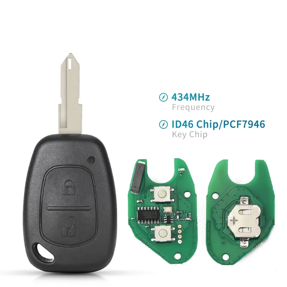 

KEYYOU 433 МГц 2 кнопки умный дистанционный ключ для автомобиля ID46 pcf7946 чип для Renault Trafic, Master Vivaro Movano Kangoo Ne73 VAC102 Blade