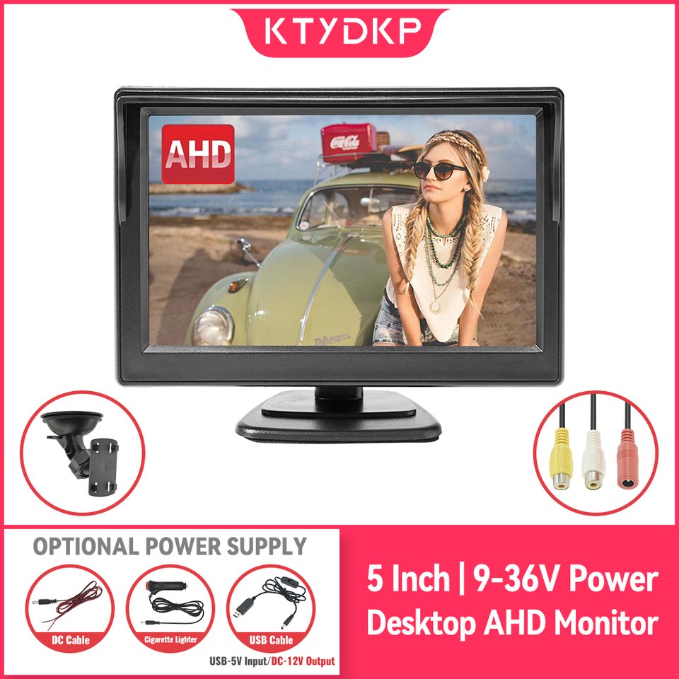 

KTYDKP 5-дюймовый Автомобильный AHD-монитор С Двухканальным Видеовходом 5-дюймовый TFT-дисплей Для Камеры Заднего Вида