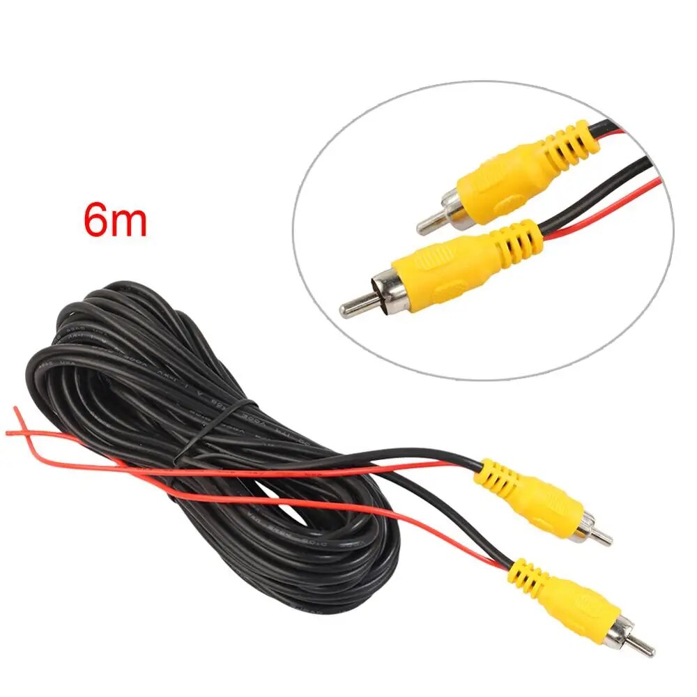 

Видеокабель RCA для камеры заднего вида автомобиля, универсальный провод 6 м для подключения камеры заднего вида к автомобильному мультимедийному монитору