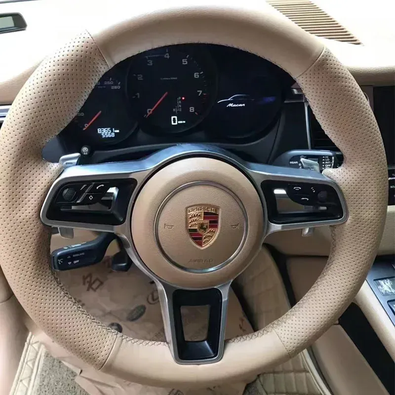 

Чехол на руль из натуральной кожи, нескользящий, для Porsche Macan 2015-100% Cayenne 2021 718 911