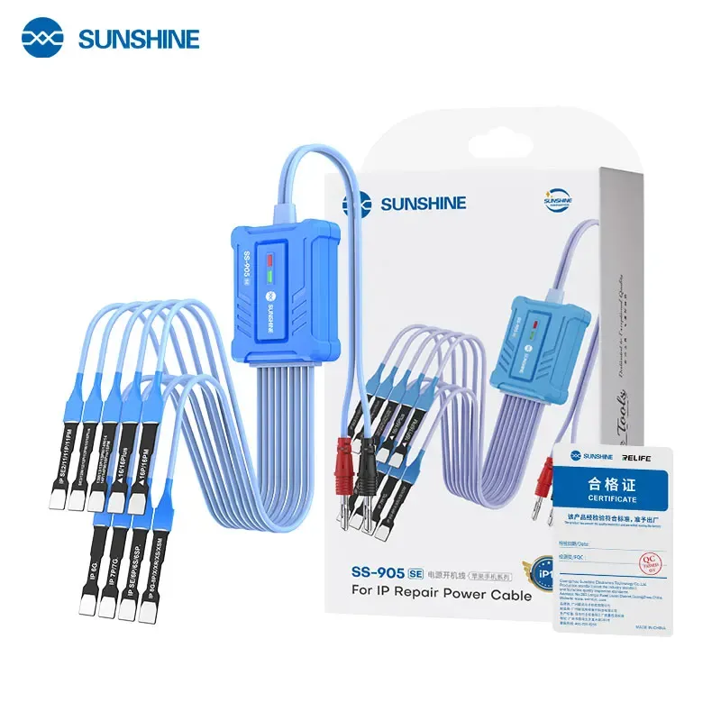 

Высококачественный ремонтный кабель для iPhone SUNSHINE SS-905 SE — поддержка 6G/7/8/X/11/12/13/14/15/16PM | Кабель FPC для проверки мощности с защитой от обращения