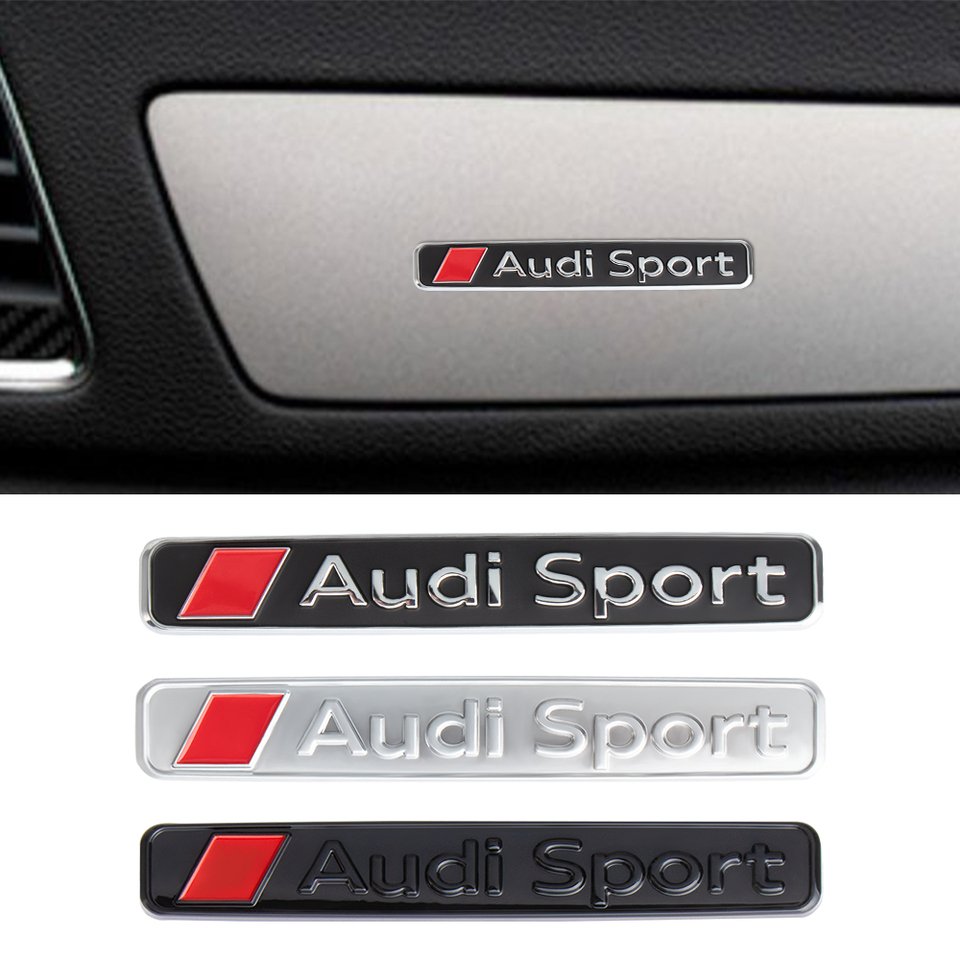 

3d-значок из АБС-пластика для Audi Sport, декоративная наклейка на задний багажник автомобиля, эмблема бокового корпуса, крыла для Audi A4, B5, B6, B7, A3, 8P, 8 В, A5, A6, C6, 4F, A1 S
