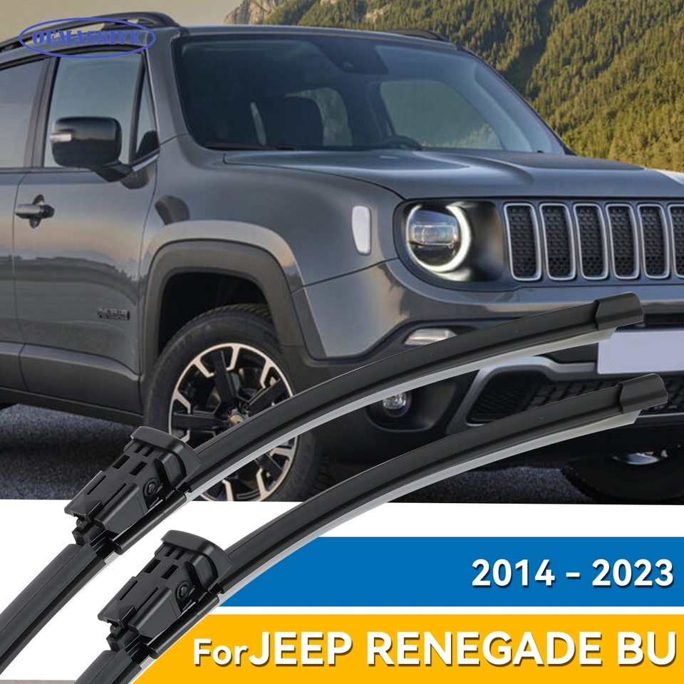 

Для Jeep Renegade BU 2014-2021 щетки стеклоочистителя переднего стекла, безрамные резиновые чистящие средства для окон 2024 2023 2022 2021 2020 2019