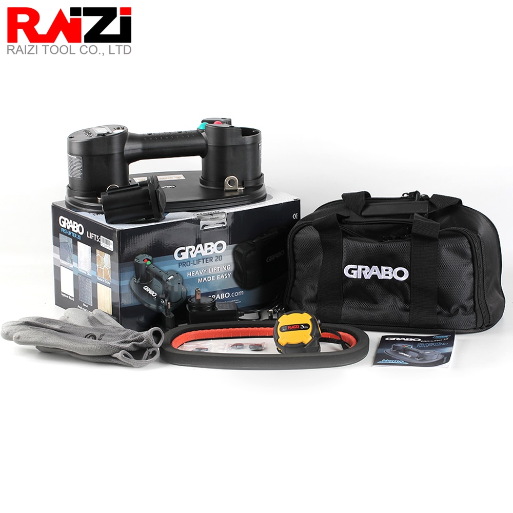 

Вакуумный подъемник Raizi Pro GRABO с цифровым дисплеем для дерева, гипсокартона, гранита, стекла, плитки, фарфора