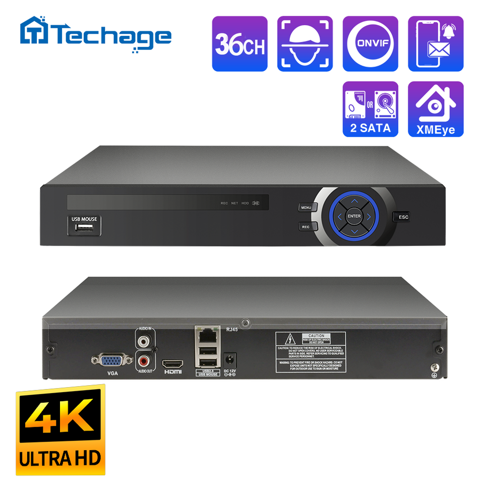

Techage 7936K IP-видеорегистратор 8MP
