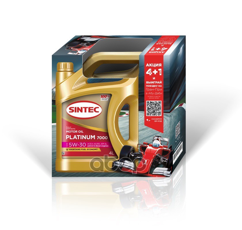 

SINTEC Sintec Platinum 7000 Синт 5W30 Api Sl Acea A5/B5 Акция 4+1
