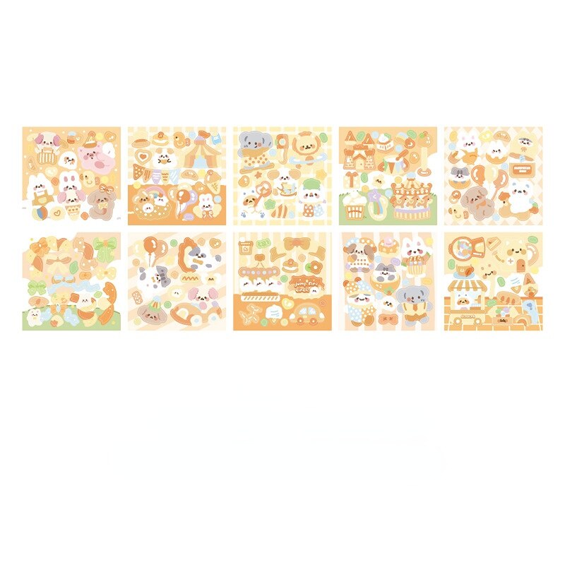 

Стикеры Mr.Paper мультфильм животные 10 шт