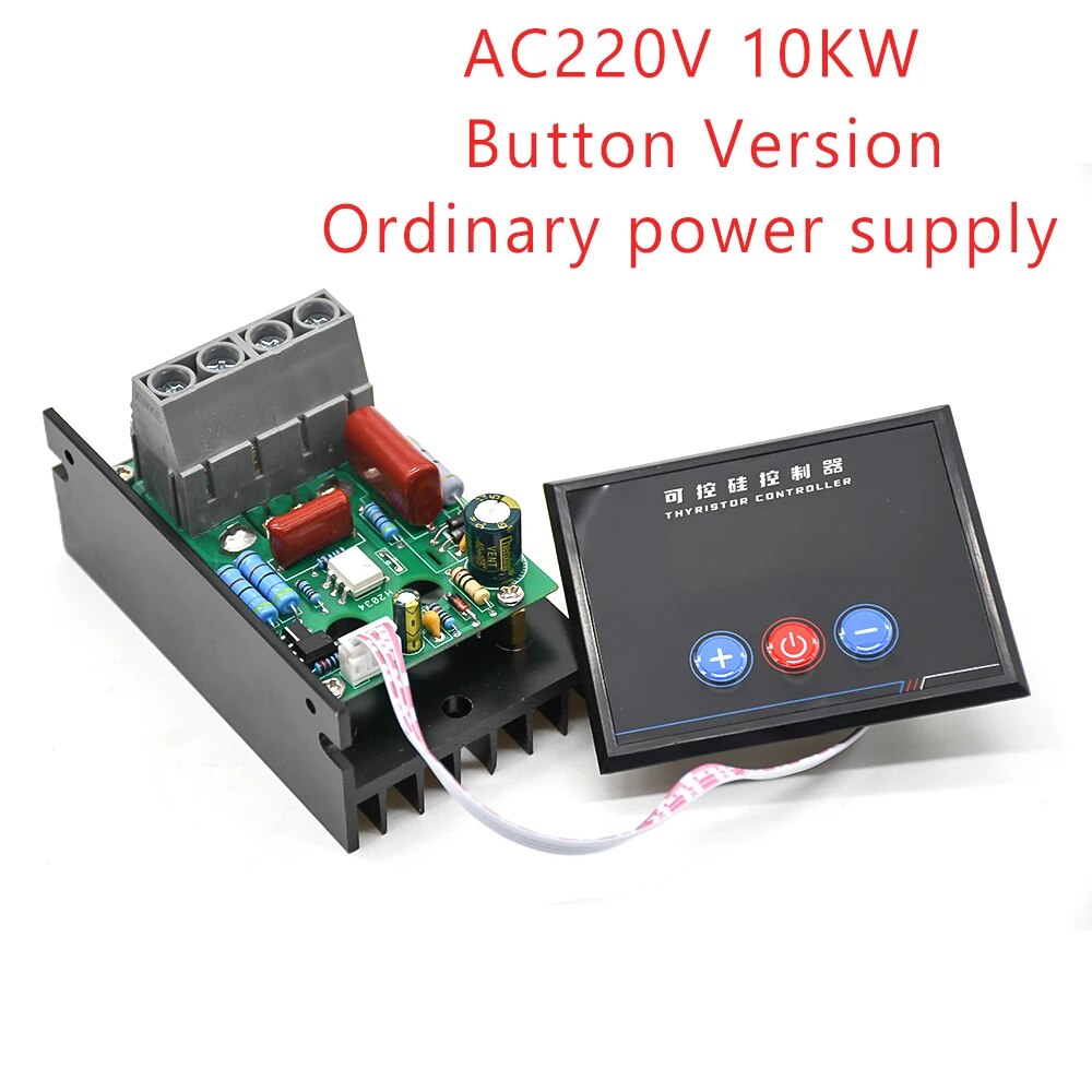 

AC 220V 10000W 10KW SCR Цифровой регулятор напряжения с изолированным источником питания Зуммер Инфракрасный пульт дистанционного управления
