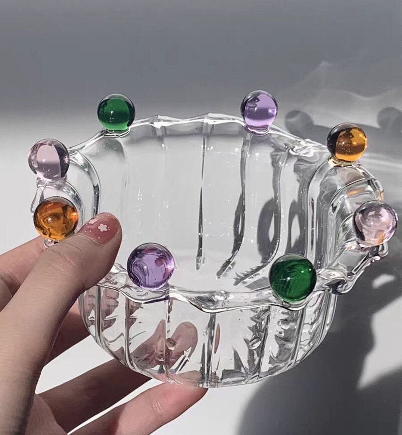 

Корона из витражного стекла, чаша для фруктов, салата, масла, стеклянная чаша, десерт из овсянки на завтрак, кружка, украшение для домашнего стола