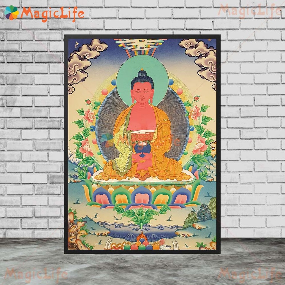 

Sakyamuni Бодхисаттва буддизм амитабиха плакаты печатные настенные картины для гостиной плакат настенное Искусство Холст Картина без рамки