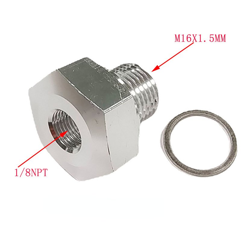 

M16x1.5 To 1/8 NPT нержавеющая сталь LS датчик давления масла адаптер замены двигателя с шайбой LS1 LSX LS3