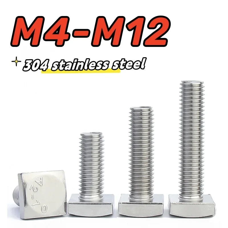 

Винты нержавеющая сталь 304 квадратные M4 M5 M6 M8 M10 M12 8-100 мм