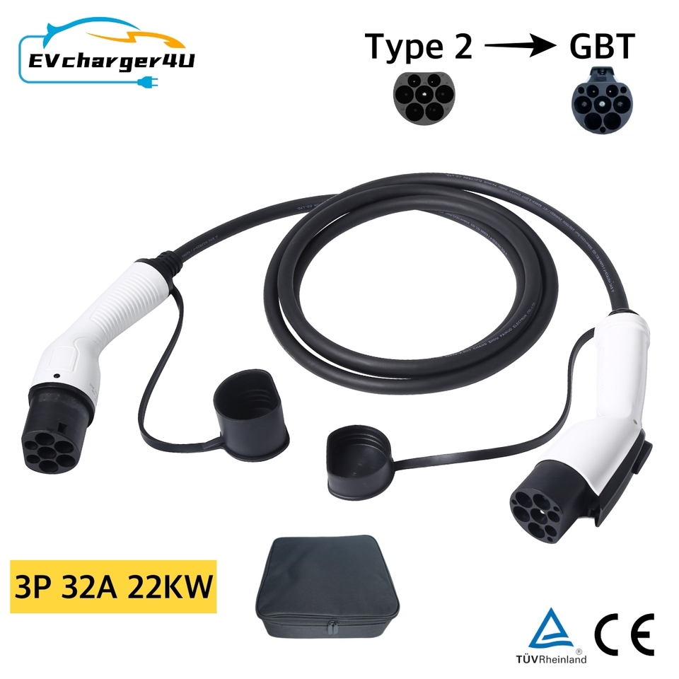 

EVcharger4U Type2 к GBT Кабель для зарядки EV 5M 1 фаза/3 фазы 32A 7 кВт 22 кВт Тип электромобиля 2 ГБ/Т для шнура зарядной станции