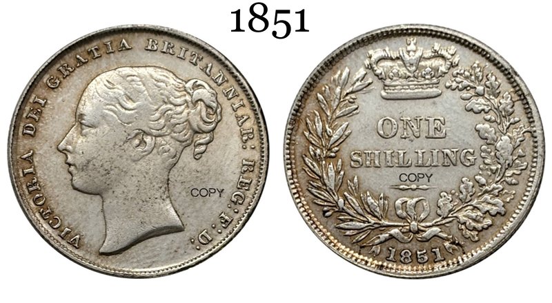 

Серебряная копия монеты Великобритания 1851 года