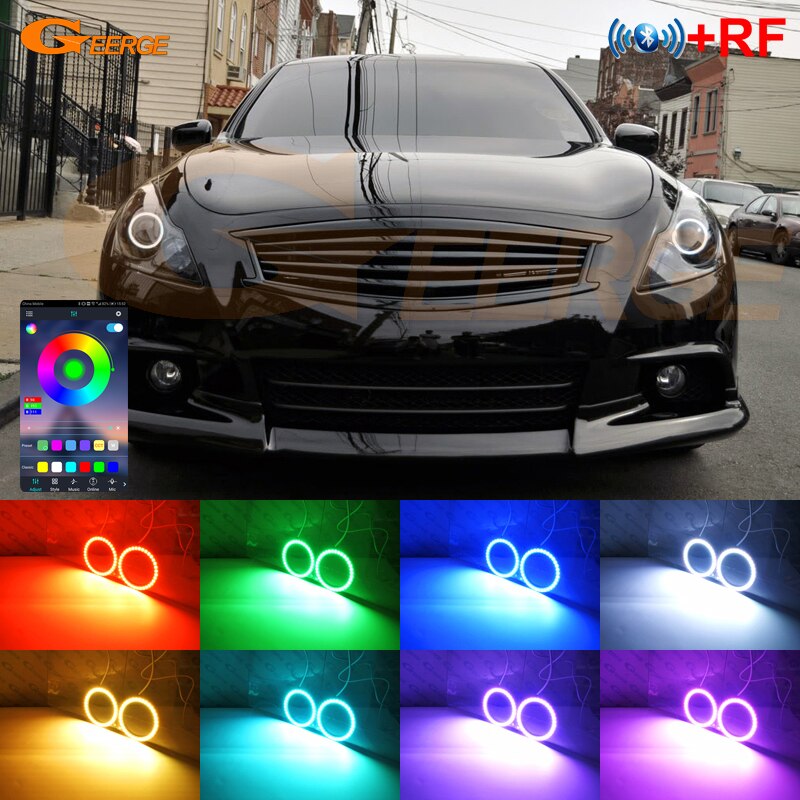 

Для INFINITI G25 G35 G37 Q40 Nissan Skyline 250GT 350GT 370GT V36 BT APP Ультра яркие многоцветные RGB светодиодные кольца с ангельскими глазами
