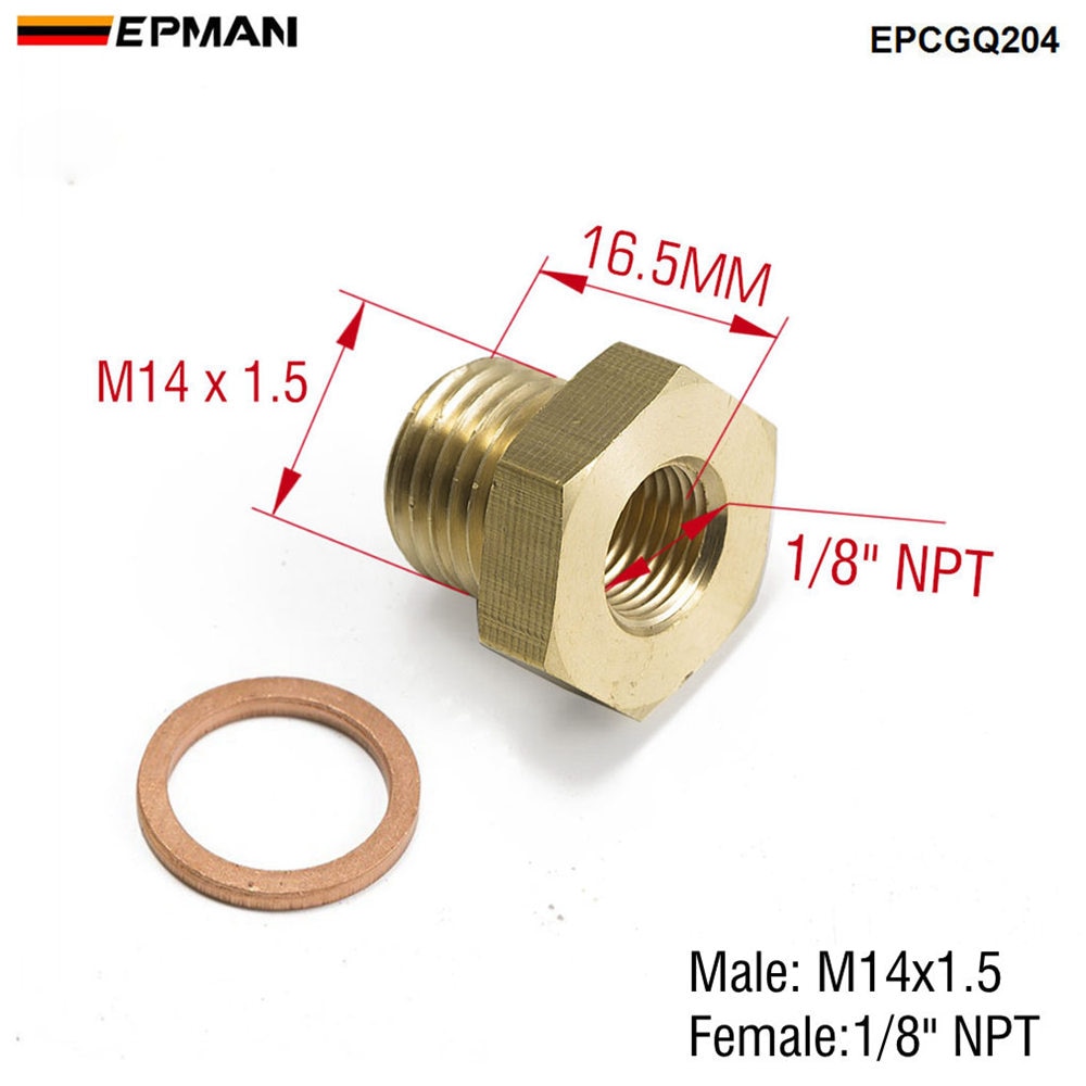 

EPMAN 1/8 "NPT до M14x1,5 или M16x1,5 Мужской датчик температуры Адаптер датчика M14 2267 EPCGQ204/EPCGQ211