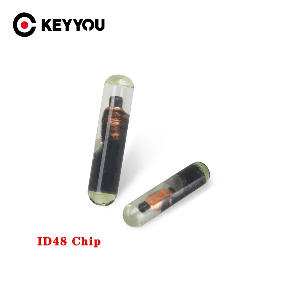 

KEYYOU 2 шт. Автомобильный ключ ID48, стеклянный транспондер ID 48 Chip T6, чип для VW Audi Seat Skoda Porsche Honda
