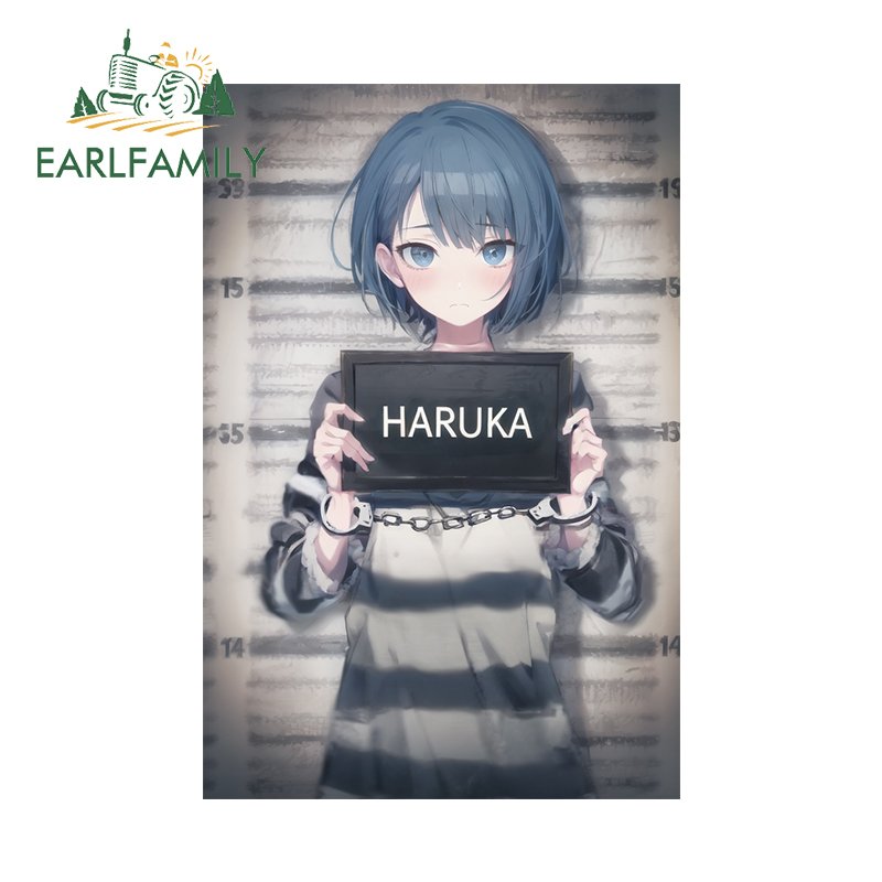 

EARLFAMILY 13 см x 8,7 см наклейка на автомобиль Haruka заключенный мультяшный тюремный девушка на окно багажник мотоциклетная наклейка гоночные граффити наклейки