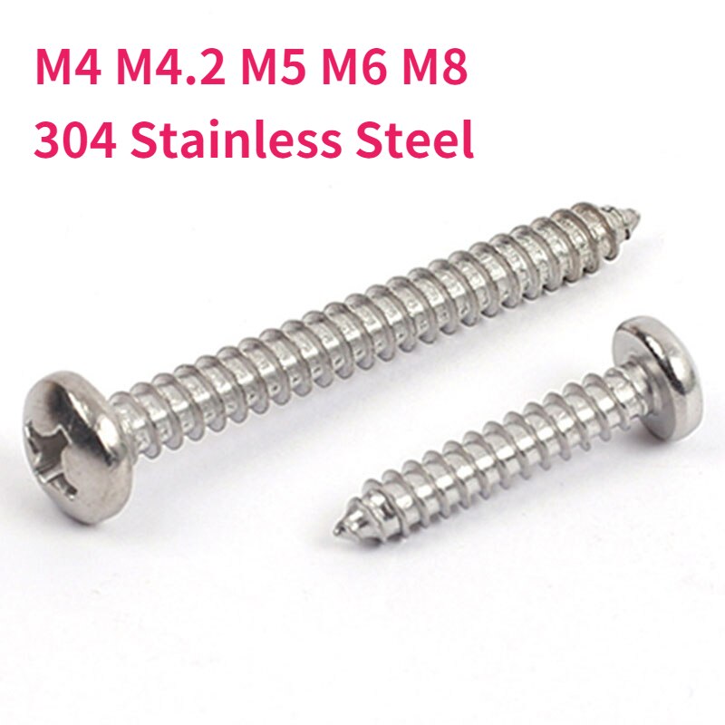 

Саморезы M4/M4.2/M5/M6/M8 с круглой головкой, из нержавеющей стали 304