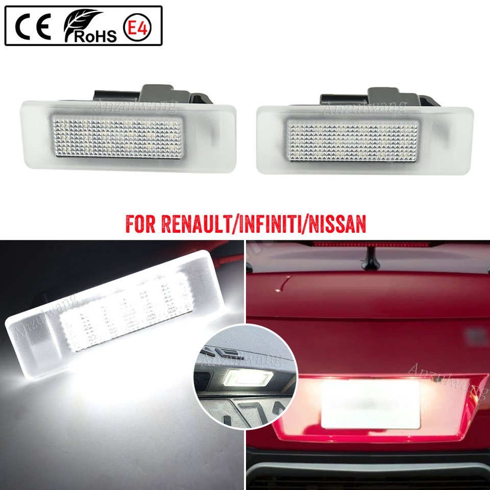 

2 светодиодных фонаря номерного знака для Renault Megane 4 Scenic IV Twingo Kangoo Koleos MK2 Clio IV V Logan Sandero Dacia Duster