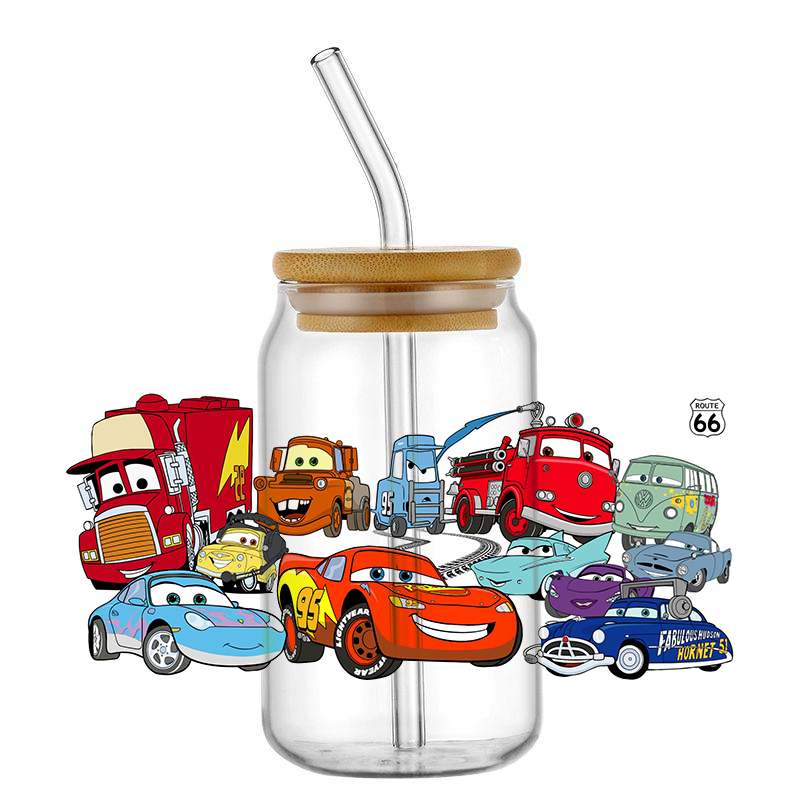

Водостойкая УФ-наклейка Miniso С Мультяшным Автомобилем Для Кружек, Стаканов