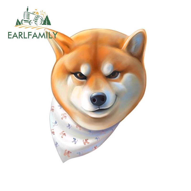 

EARLFAMILY 13 см x 12,5 см для Сиба-ину, автомобильная наклейка «сделай сам», водонепроницаемая наклейка для квадроцикла, индивидуальный кондиционер, украшение для кузова автомобиля