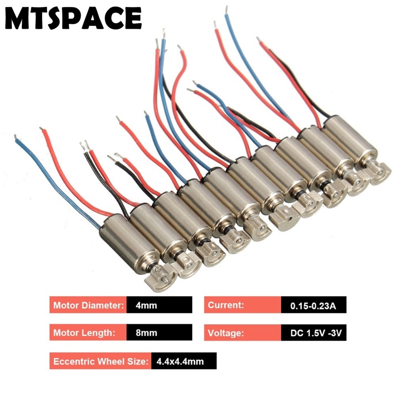

Вибрационные двигатели MTSPACE 10 шт., 4x8 мм, 1,5-3 В