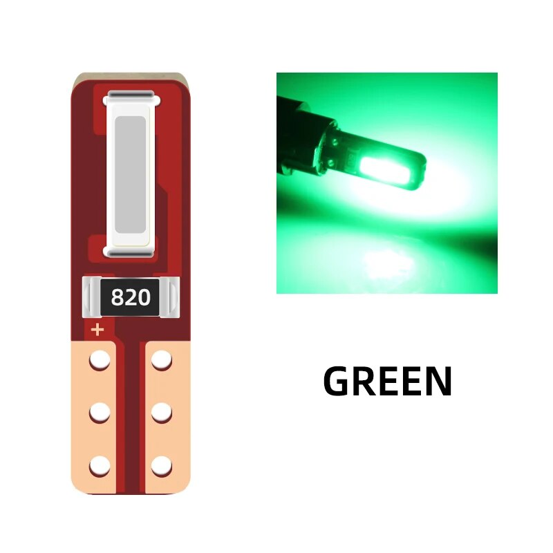 

Лампа автомобильная T5 2SMD W3W W1.2W, белый свет, 10 шт
