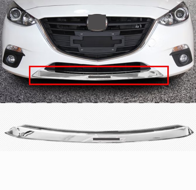 

Для Mazda 3 M3 Axela 2014 2015 2016, ABS хромированная крышка переднего бампера, накладка, автомобильные аксессуары, наклейки