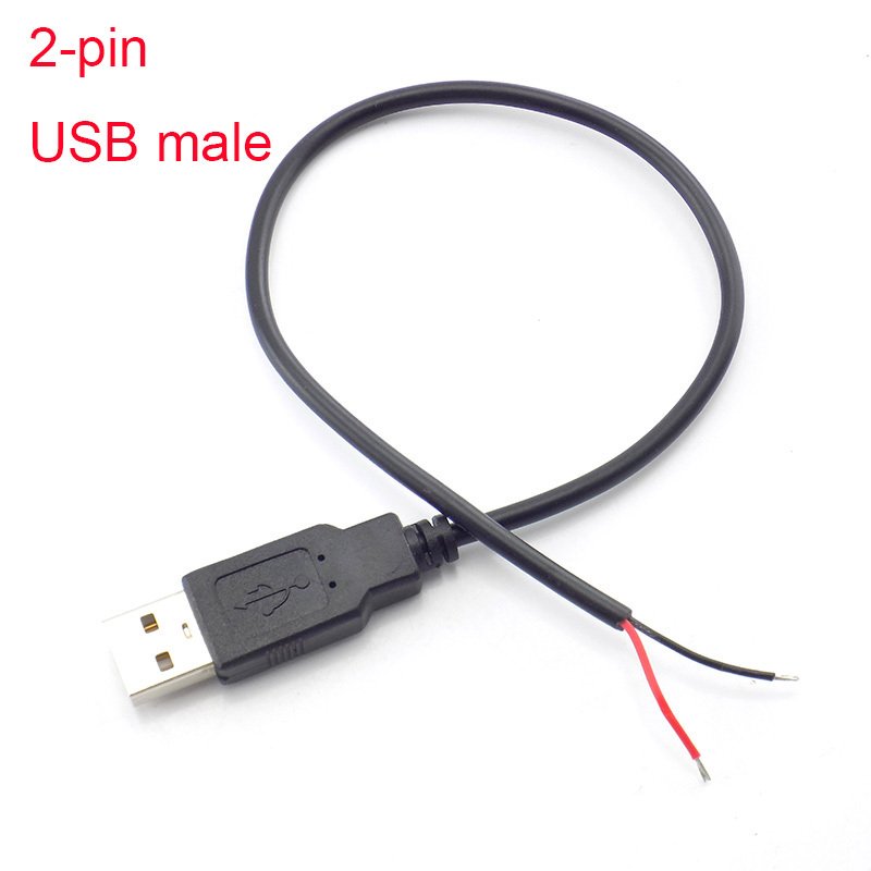 

30 см 2-контактный 4-жильный разъем USB 2,0 A типа «папа-мама» Разъем для ремонта питания, зарядка, детальный кабель, удлинитель, адаптер «сделай сам», 5 В