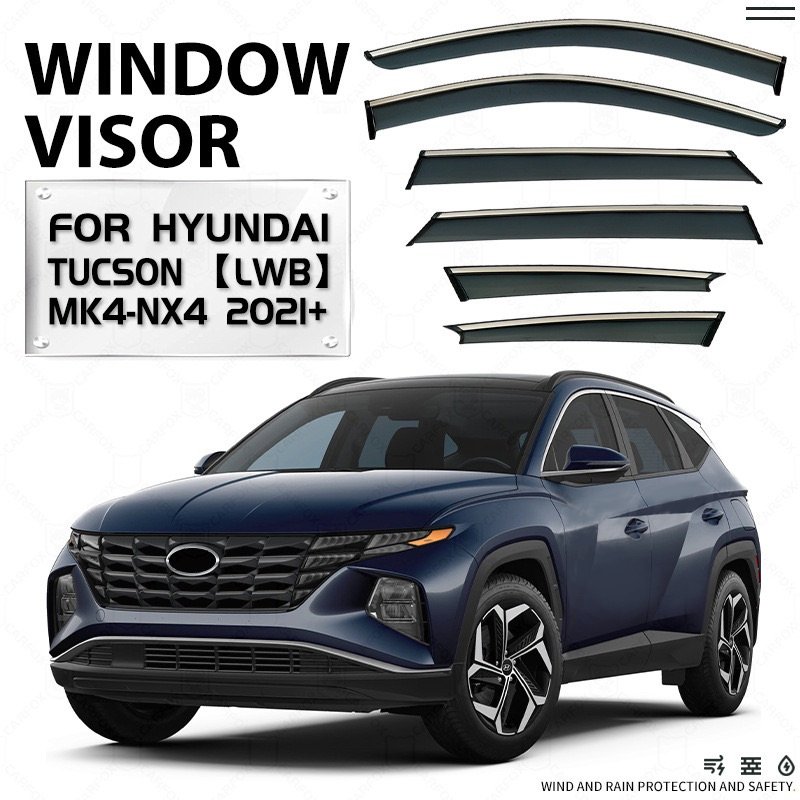 

4 шт. автомобильный дефлектор от дождя для Hyundai Tucson NX4 LWB MK4 2022 2023 2024 2025 щит тент козырек аксессуары