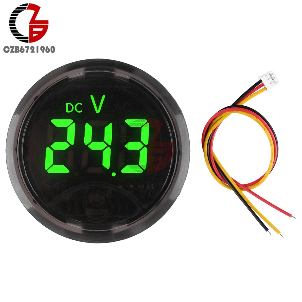 

DC 7-120V DC 0-120V Вольтметр со светодиодным дисплеем Круглый двух/трехпроводной панельный измеритель напряжения DC Сенсорный тестер напряжения для автомобиля, лодки, морской пехоты