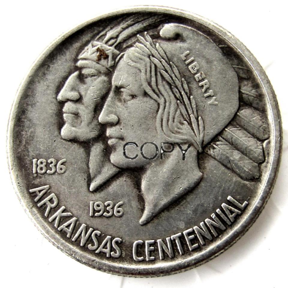 

Памятная посеребренная копия монеты США 1936 года