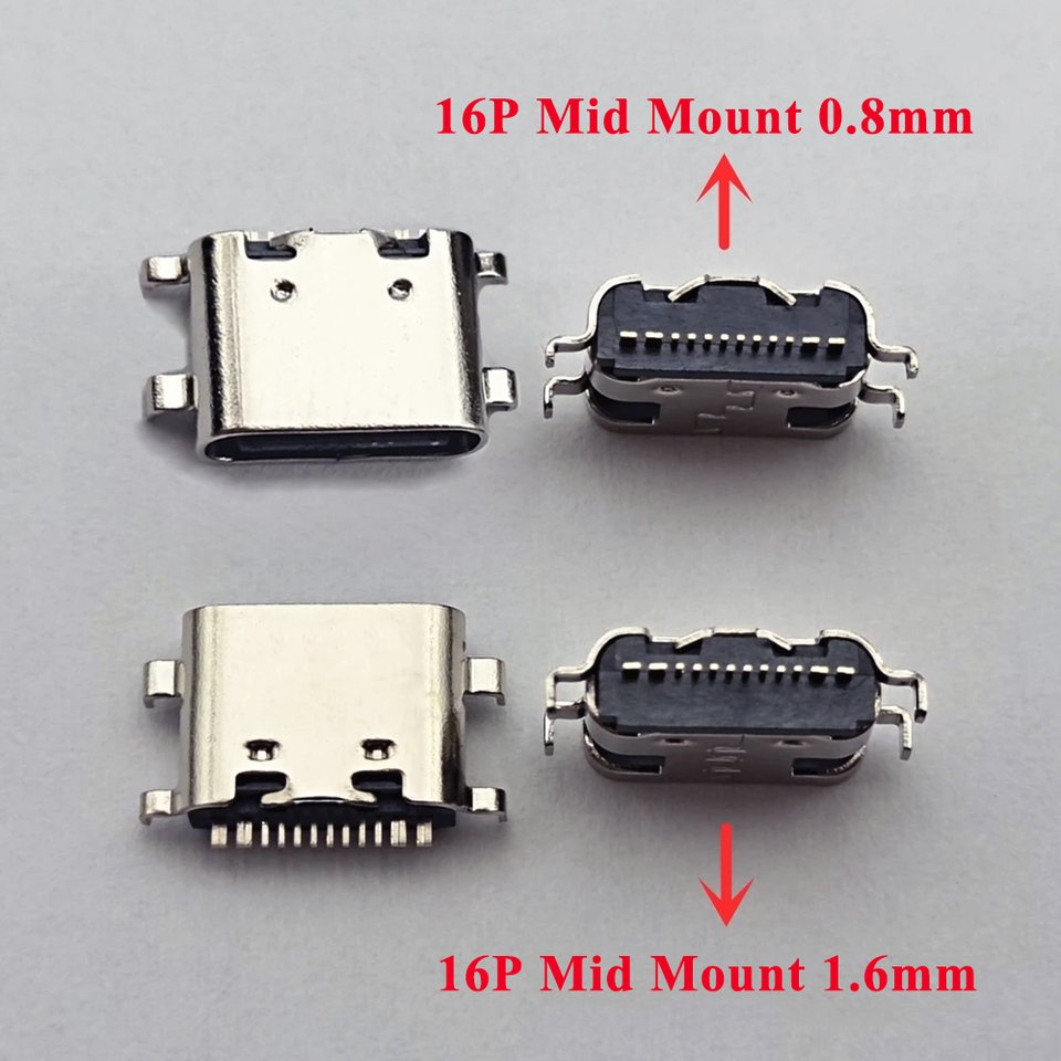 

10 шт., адаптер USB Type-C для зарядного устройства, 12P или 16P