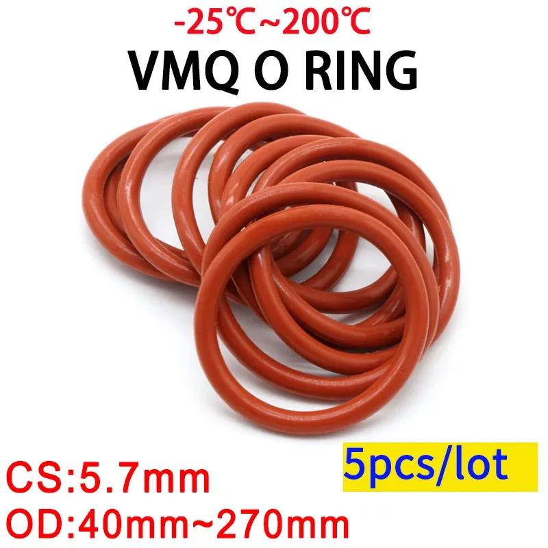 

Силиконовые уплотнительные кольца VMQ 5 шт.