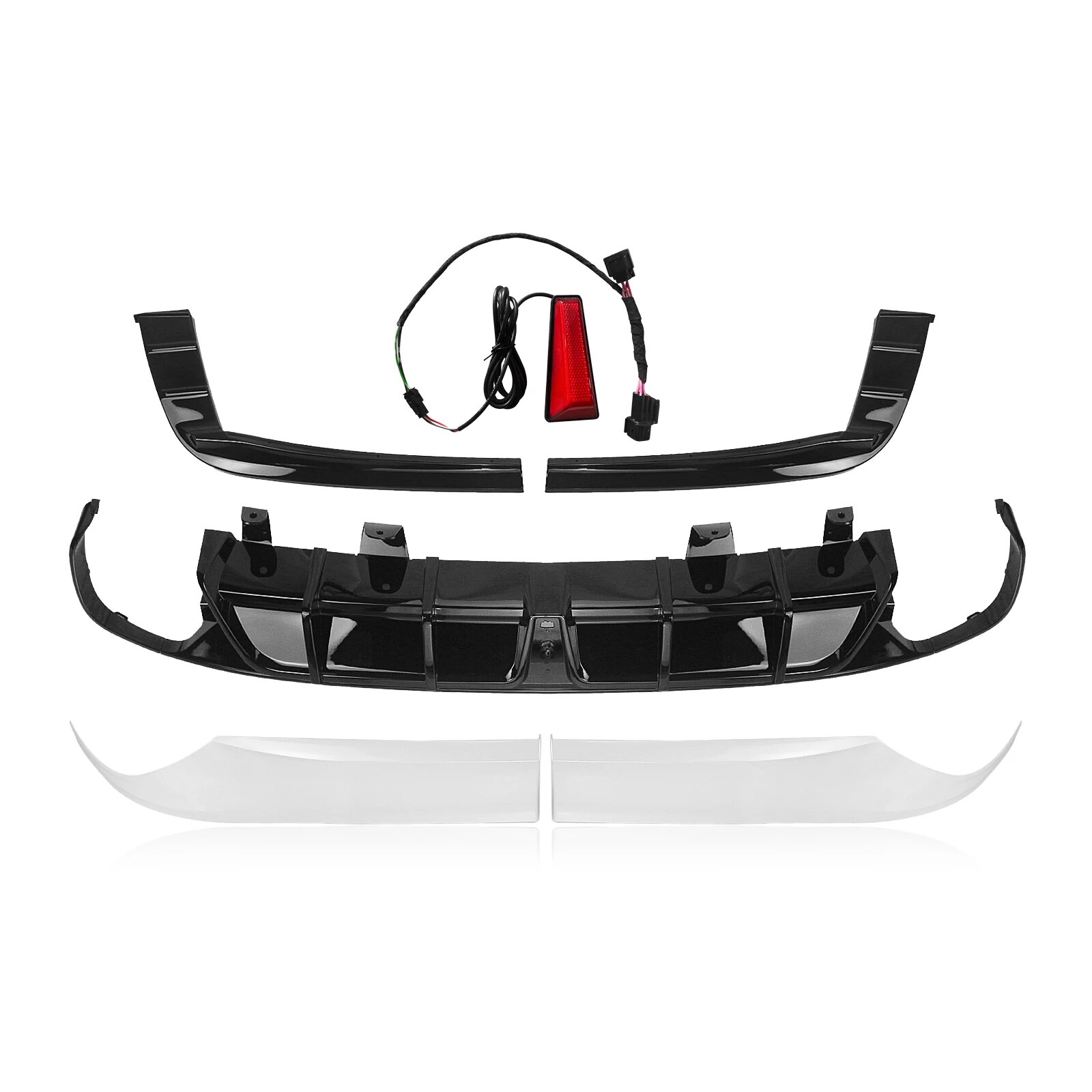 

YOFER диффузор заднего бампера для Honda Accord 2018 2019 2020 2021 2022, боковой спойлер, накладка-сплиттер + светодиодная лампа заднего тормоза