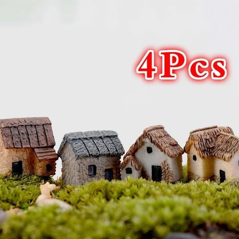 

Миниатюрные фигурки домов из смолы, набор из 4 штук