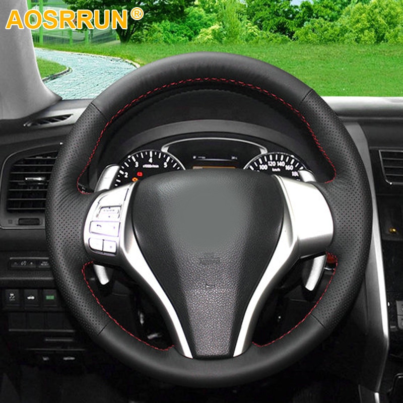 

Аксессуары отделка Кожаный Автомобильный чехол на руль для Nissan Teana Altima 2013 2014 2015 2016 X-Trail QASHQAI Rogue Sentra