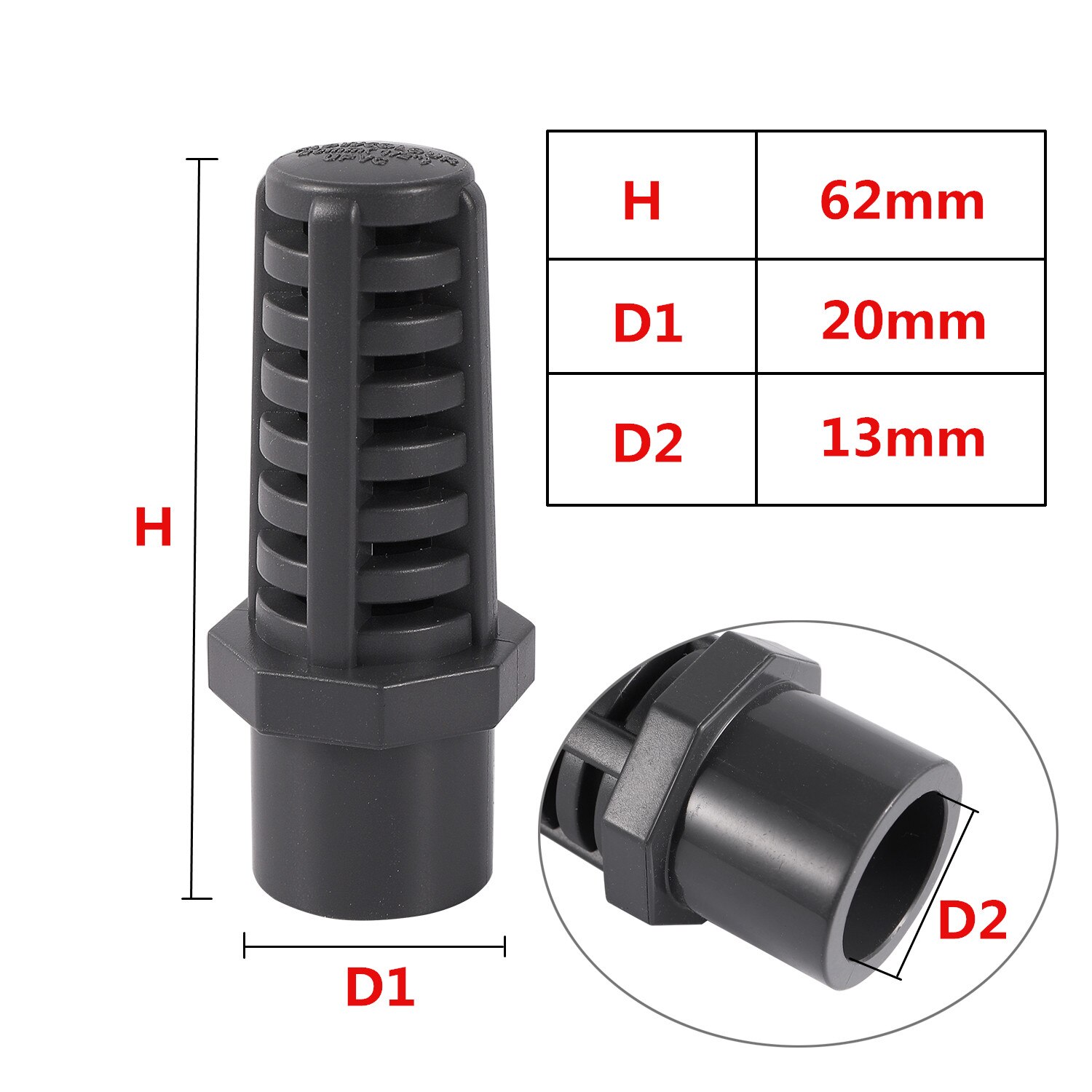 

Крышка фильтра из ПВХ Adhere To Fly 20/25/1/2"/3/4", серый