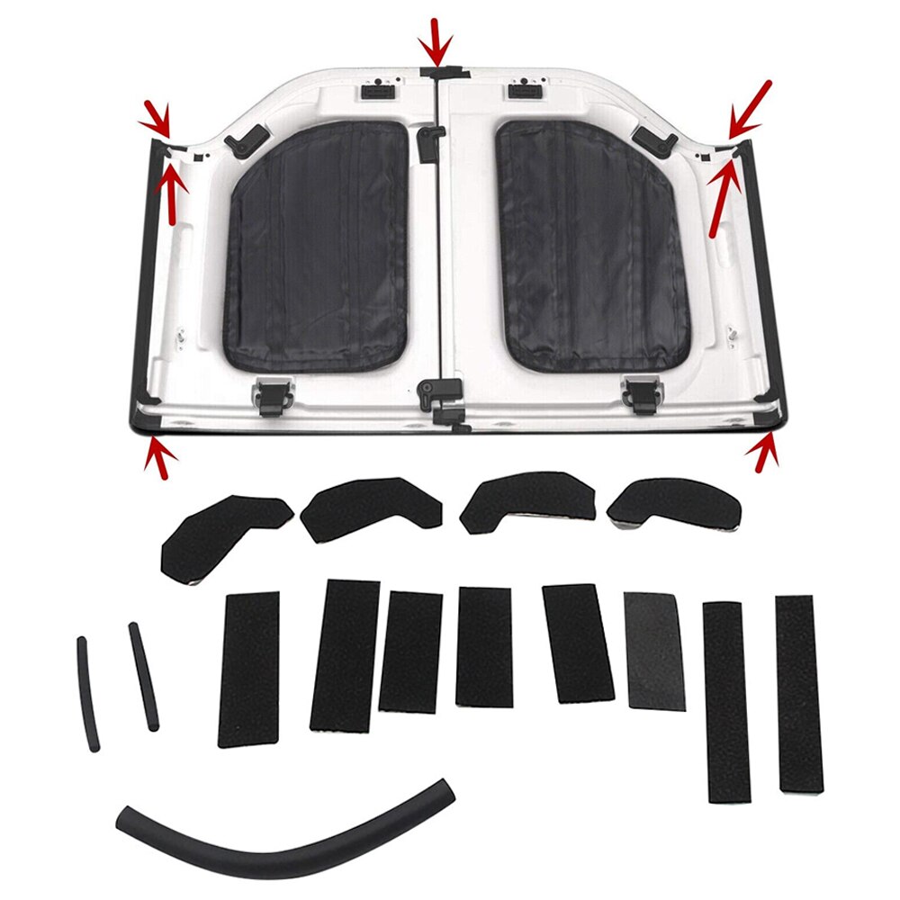 

15 шт., комплект уплотнений для верхней части крыши для Jeep Wrangler JK JKU 2007-2017 2/4-дверей, аксессуары для интерьера автомобиля
