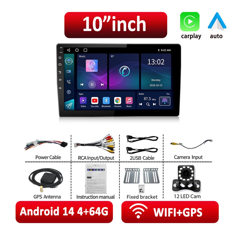 

ESSGOO 2 Din автомобильный радиоприемник Carplay Android 4G 64G мультимедийный видеоплеер 7 9 10-дюймовый GPS FM WIFI для Nissan Kia Honda VW Hyundai T