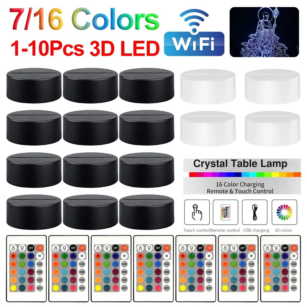 

Светодиодная подставка ALLOYSEED 3D LED Light Base 16 цветов