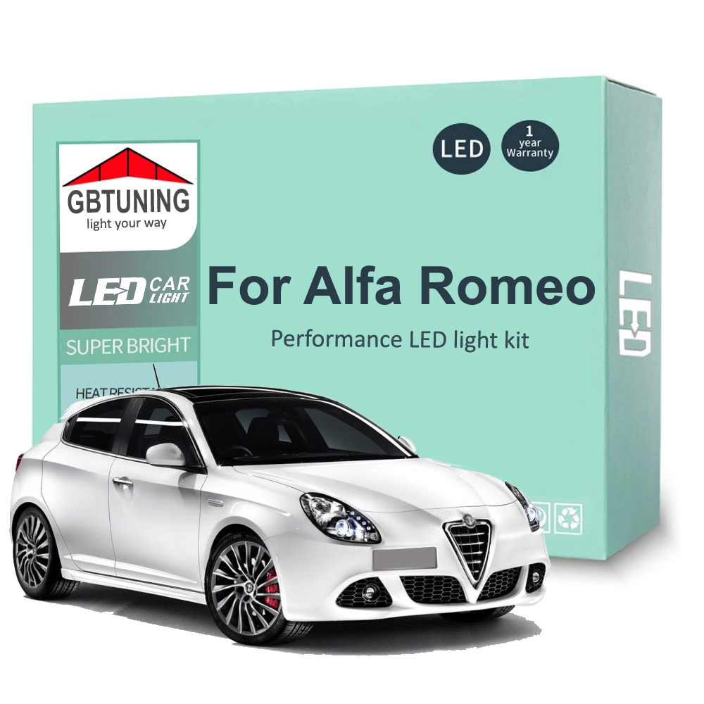 

Комплект светодиодных внутренних ламп для Alfa Romeo Giulietta Mito Brera GT Spider Giulia 4C Stelvio 147 156 159 166 Автомобильная купольная лампа с картой