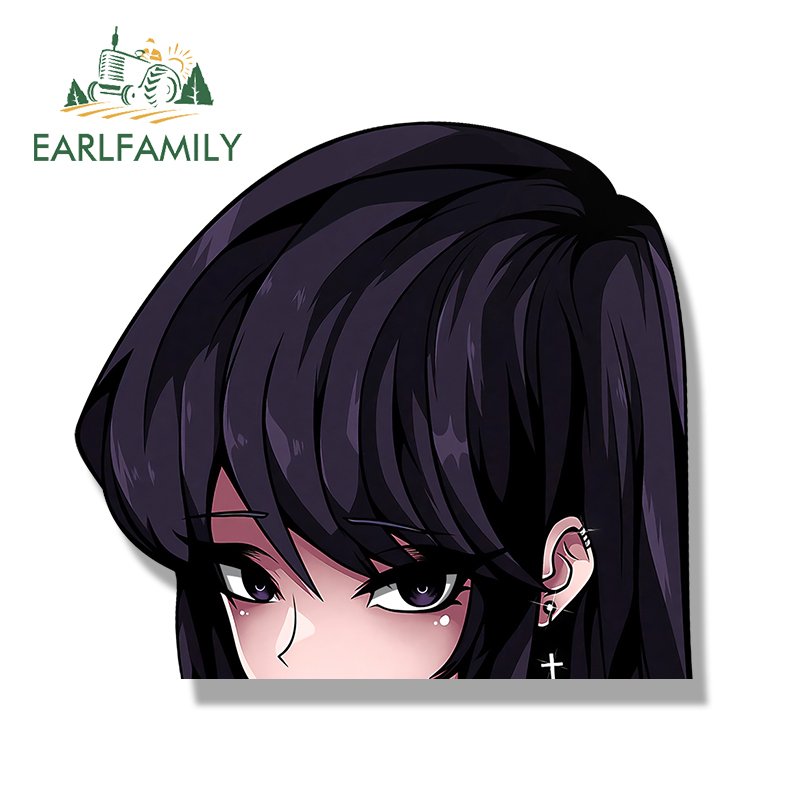 

EARLFAMILY Komi Shouko Peek автомобильная наклейка горячая аниме Waifu эскизная наклейка JDM Chibi большая голова граффити шлем Peeker наклейки автомобильная пленка